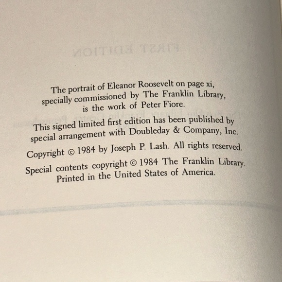 A World of Love Joseph P Lash Signed First Edition Franklin Library 1984 Leather - Picture 6 of 15